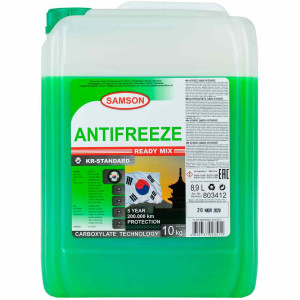 АНТИФРИЗ SAMSON 803412 KOREA-Standard -37°C Зеленый 10 л.